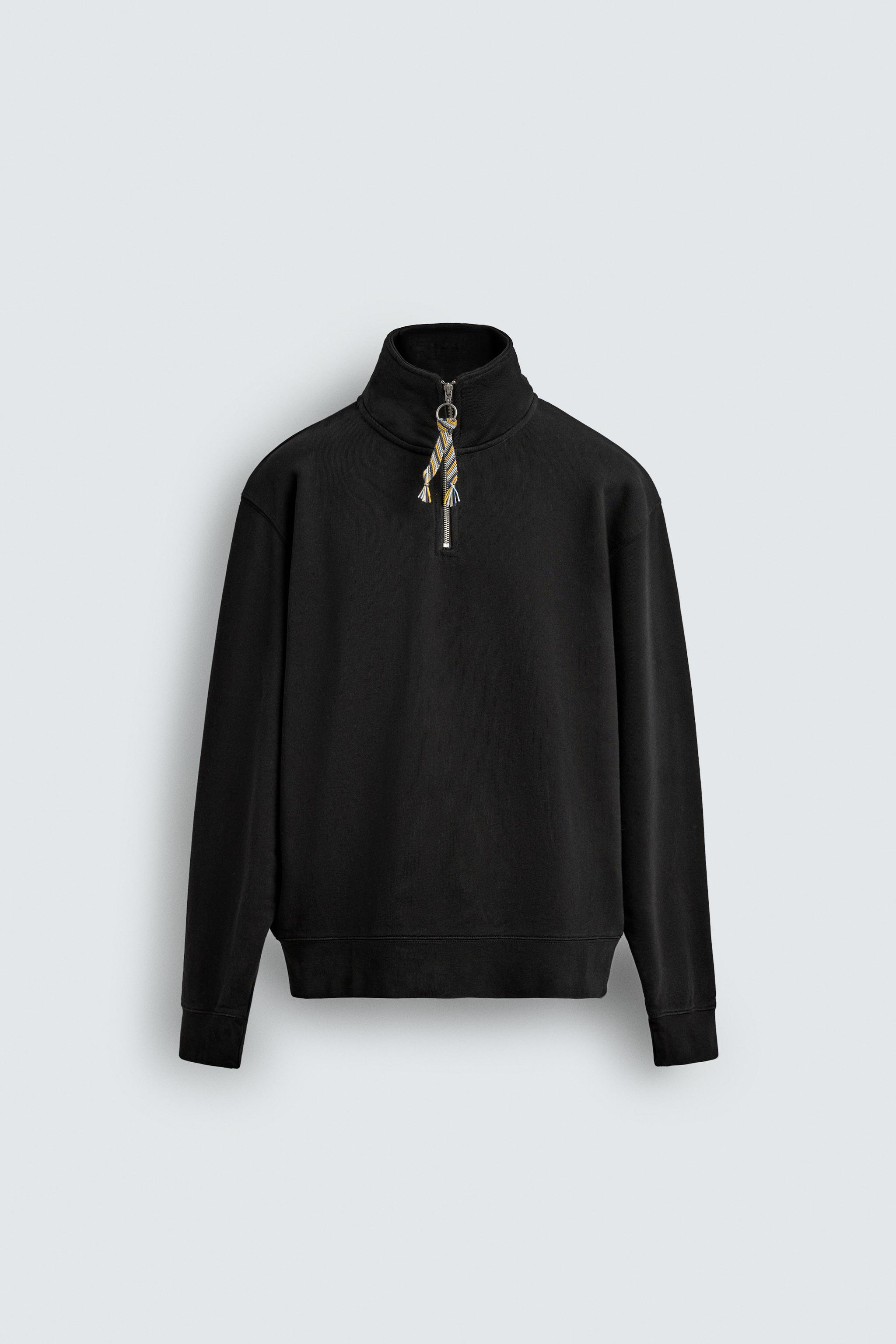 AARON LEVINE X ZARA QUARTER-ZIP SWEATSHIRT WITH TAPE DETAIL