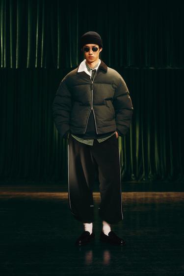 Zara 寬鬆版絎縫外套 - 中綠色