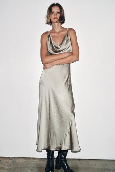 ROBE LONGUE SATINÉE ZW COLLECTION - Cave de Zara - Image 4