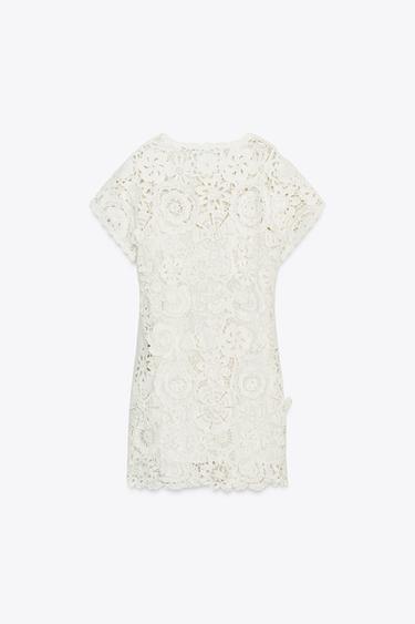 CROCHET MINI DRESS ZW COLLECTION - White by Zara - Image 3