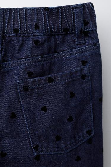 JEAN LARGE CŒURS FLOCK - Bleu de Zara - Image 3