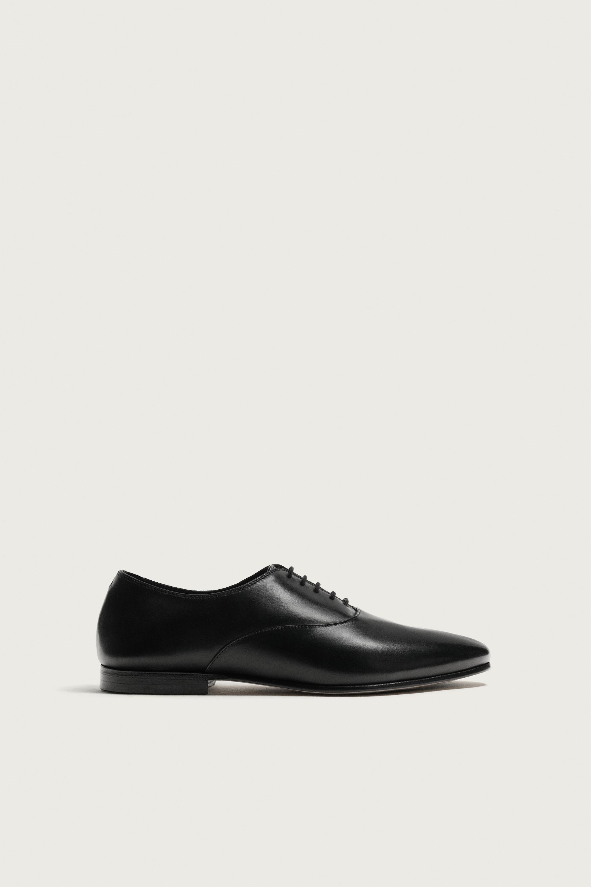 LEATHER DRESS SHOES — Black
