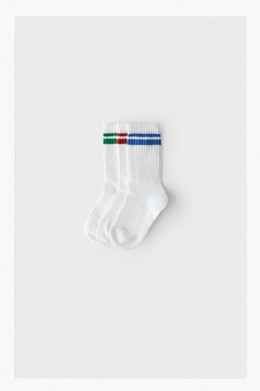 3-PACK OF STRIPED LONG SOCKS - White by Zara