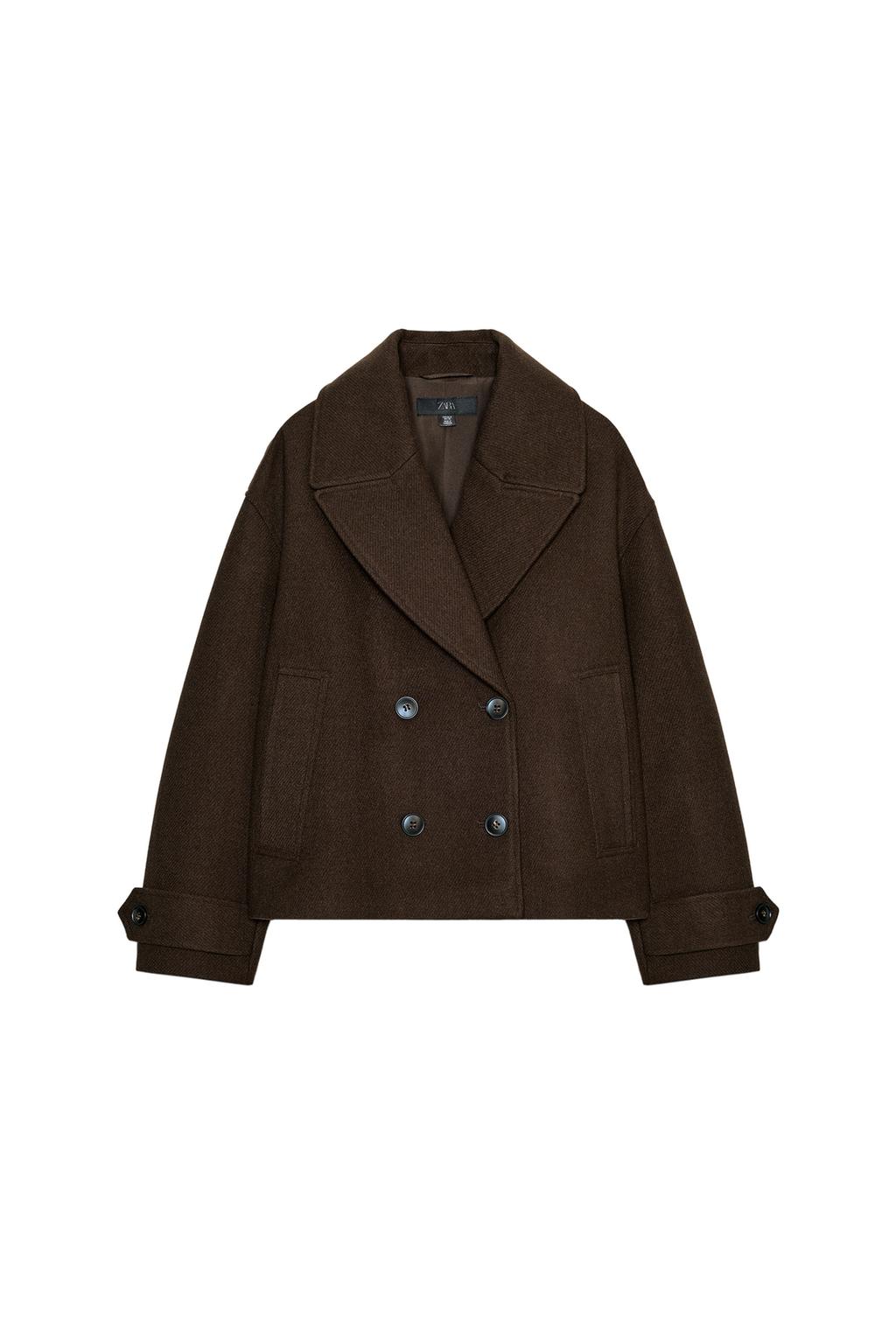 DOUBLE-BREASTED SHORT COAT - image 3