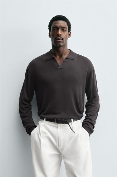 POLO PUNTO ESTRUCTURA - Gris oscuro de Zara