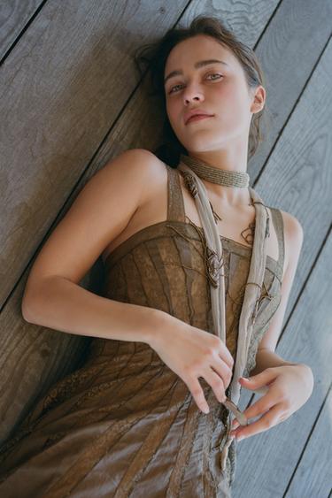 FINE BEADED SEQUIN BANDANA - Grey by Zara - Image 0