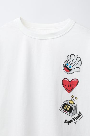 T-SHIRT SUPERFREAK © ÉTIQUETTE - Blanc de Zara - Image 2