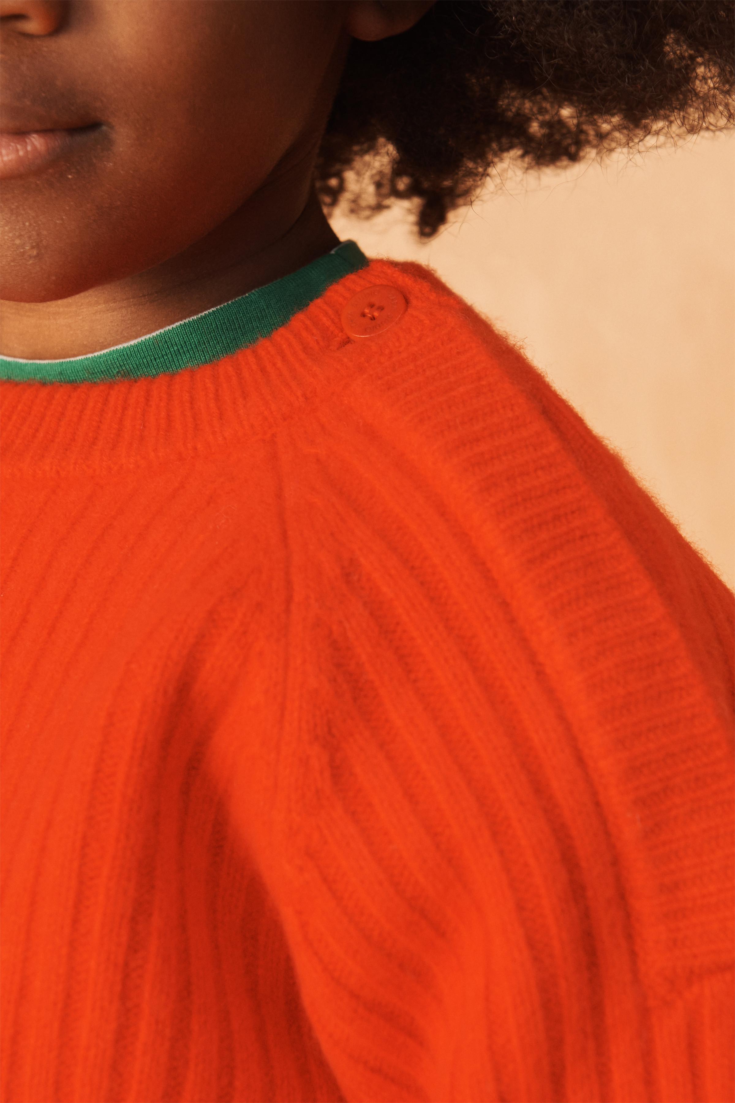 100% WOOL RIBBED BUTTON SWEATER LIMITED EDITION