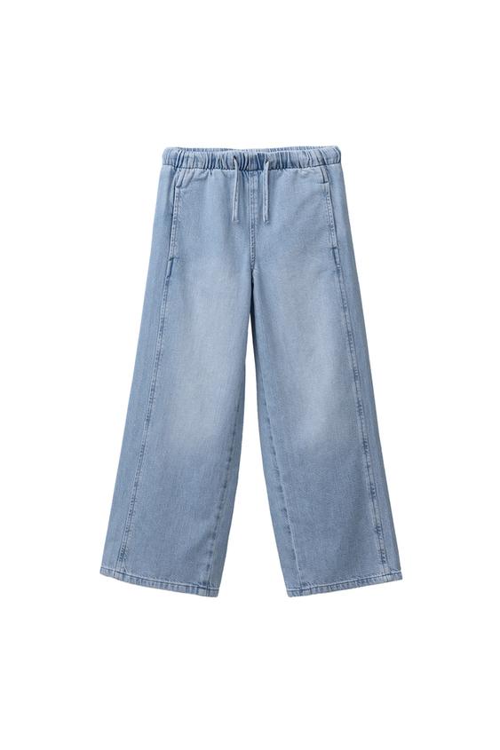 Zara WIDE LEG JEANS WITH DRAWSTRINGS - Light blue - Image 0