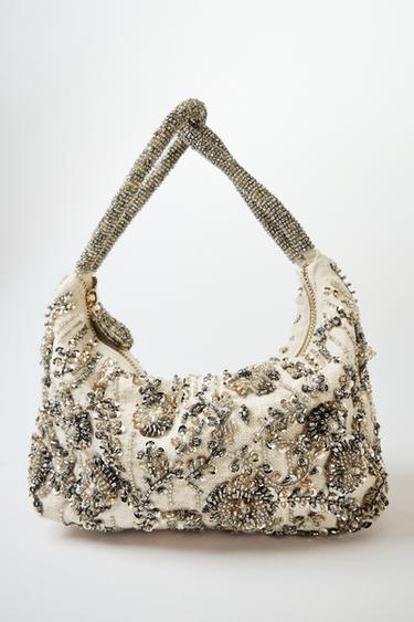Zara BEADED HANDBAG - Multi-color