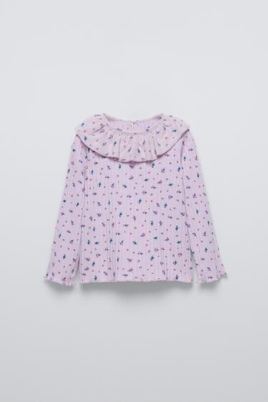 RIBBED T-SHIRT WITH BIB — Mauve от Zara — изображение 0