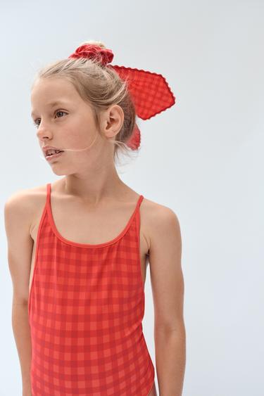 2-14 YEARS/ LIMITED EDITION GINGHAM SWIMSUIT - Coral red by Zara - Image 4