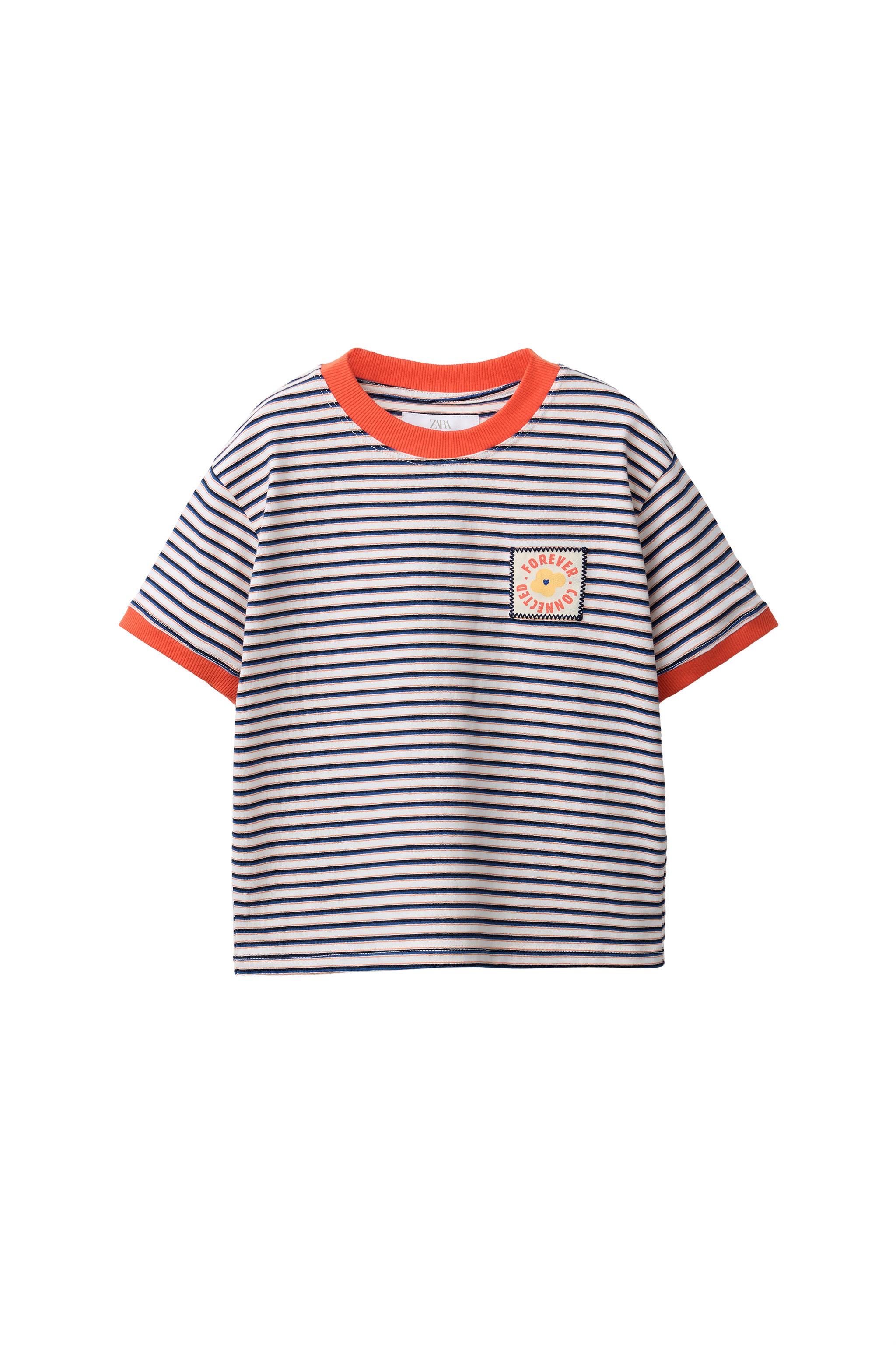 STRIPED LABEL T-SHIRT - 013 | ZARA Canada