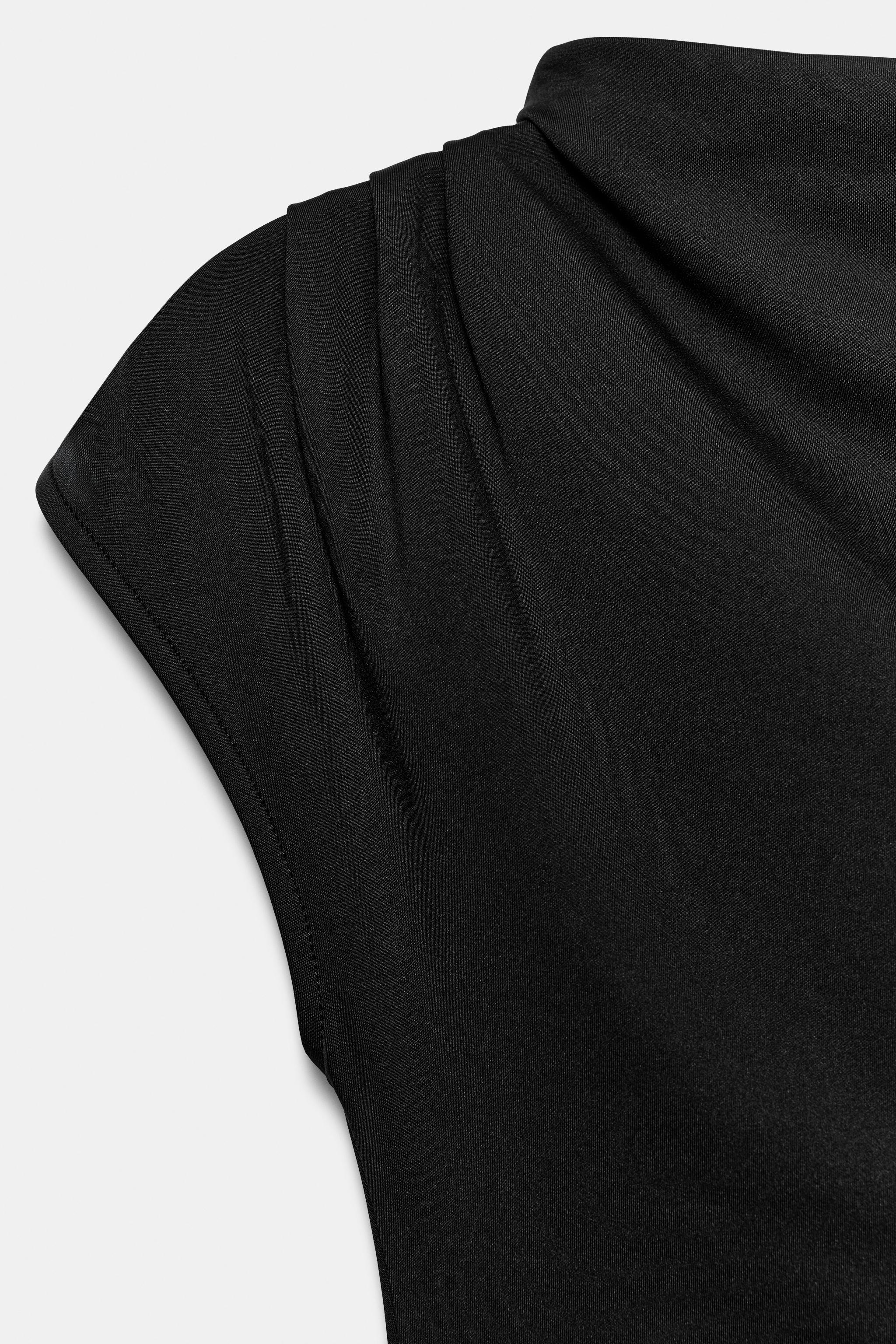DRAPED NECK T-SHIRT