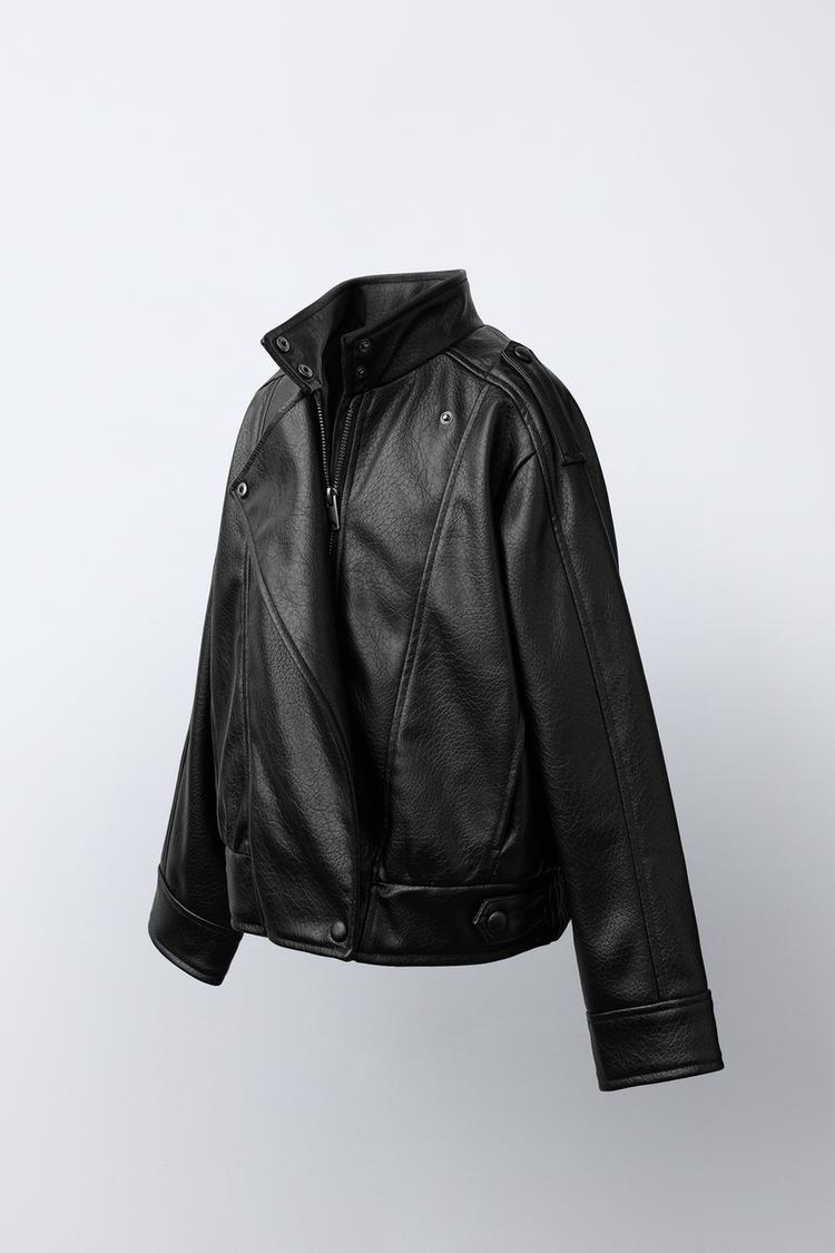Chaqueta efecto piel cruzada 4