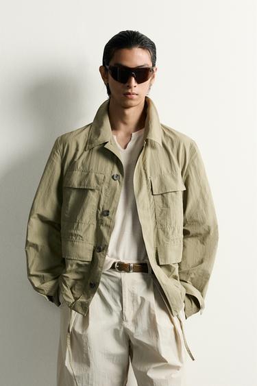RELAXED FIT POCKET PARKA - Pistachio by Zara