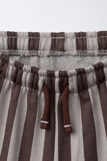 PANTALON EN MOLLETON À RAYURES - Rayures de Zara - Image 2