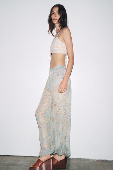 ZW COLLECTION FLORAL PUFF TROUSERS - Printed by Zara - Image 0
