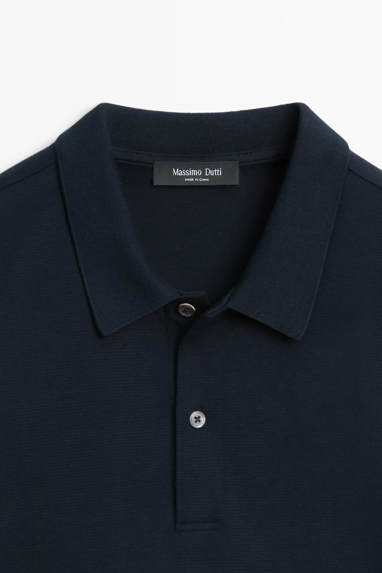 100% cotton structured polo shirt — Navy blue