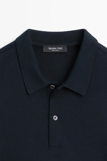 100% cotton structured polo shirt — Navy blue 2