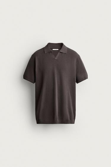 POLO PUNTO REGULAR FIT ESTRUTURA - Chocolate de Zara