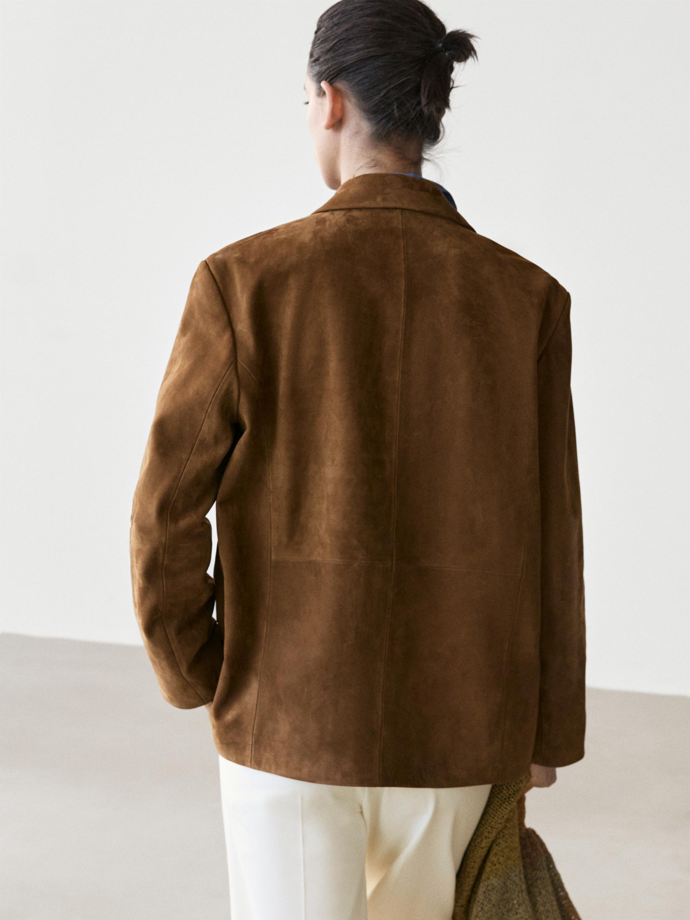 100% Suede lapel blazer