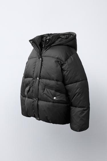 WATER-REPELLENT HOODED PADDED JACKET - Black by Zara