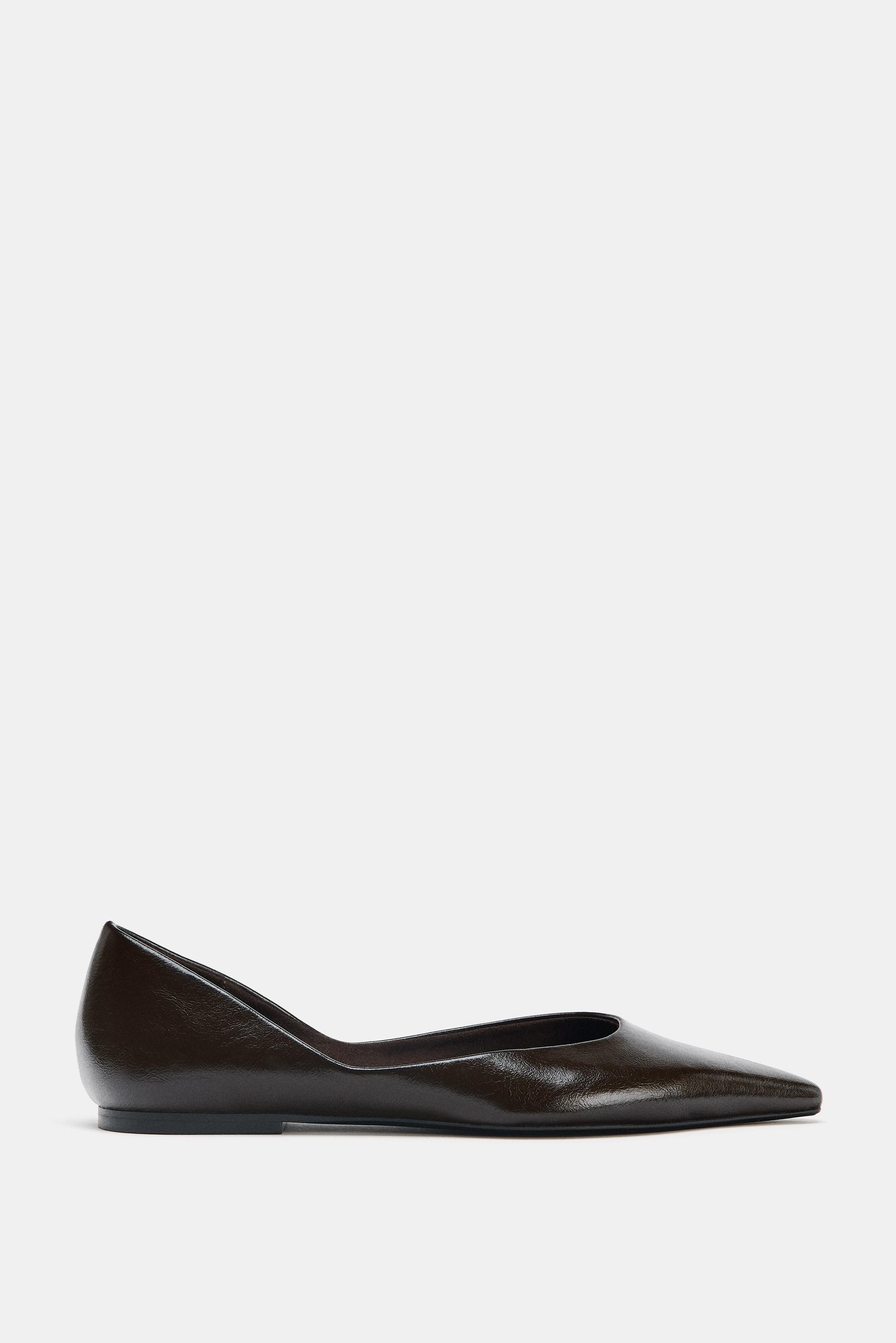 POINTED TOE FLATS - Chocolate Brown | ZARA United States