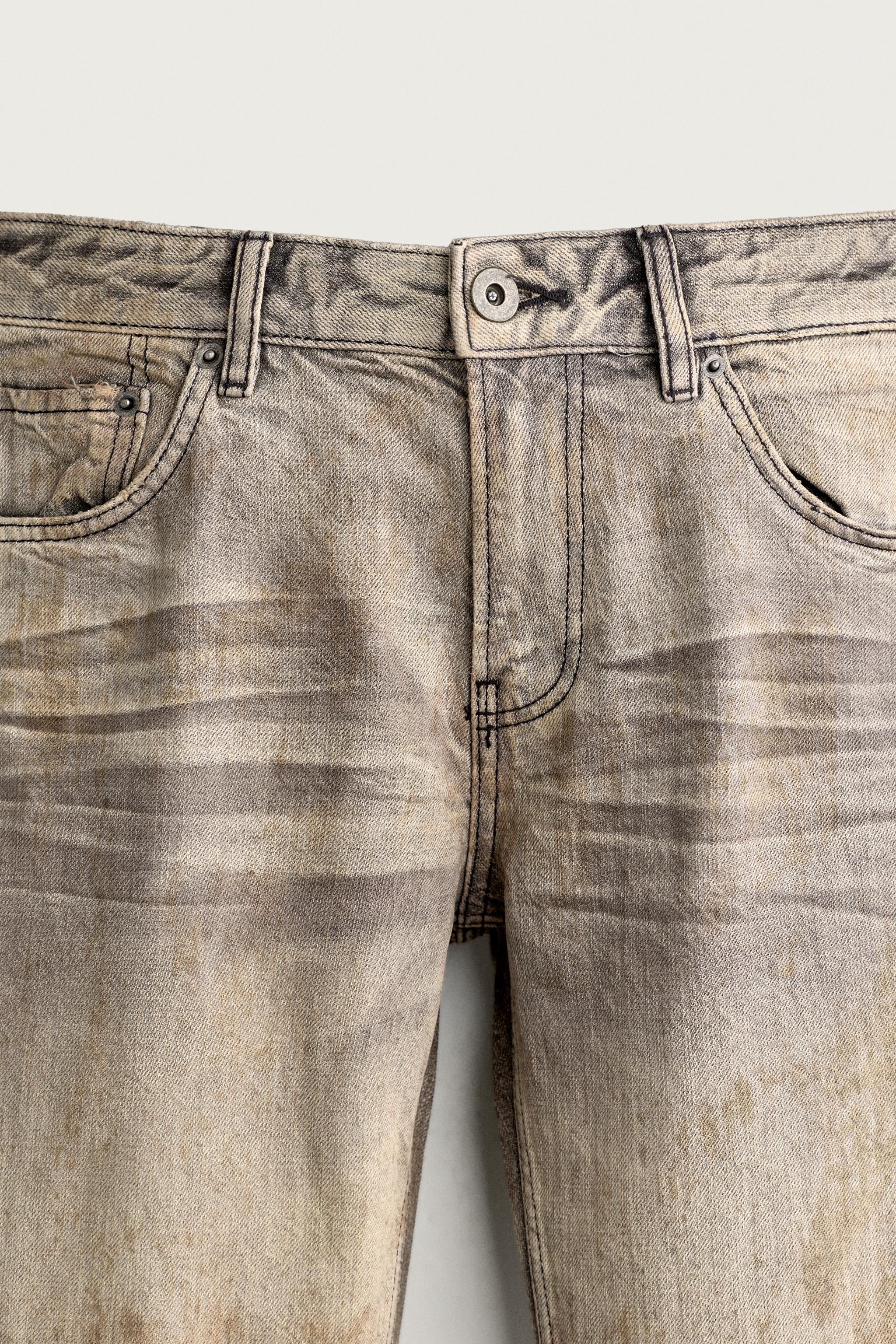 Мужские джинсы Zara LOW-RISE VINTAGE-EFFECT BOOTCUT JEANS — фото 9