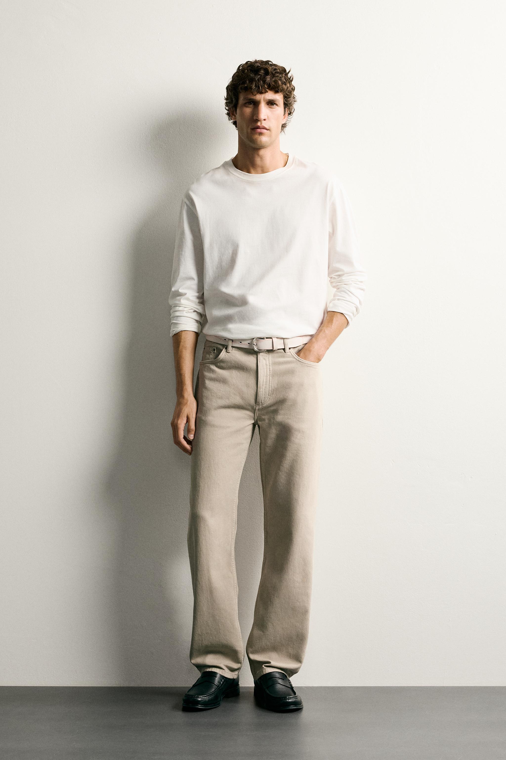 ZARAライトベージュ& ZARA バギーデニム　Hi コットンヘンプ 軽量デニムパンツ - ライトベージュ | ZARA Japan / 日本