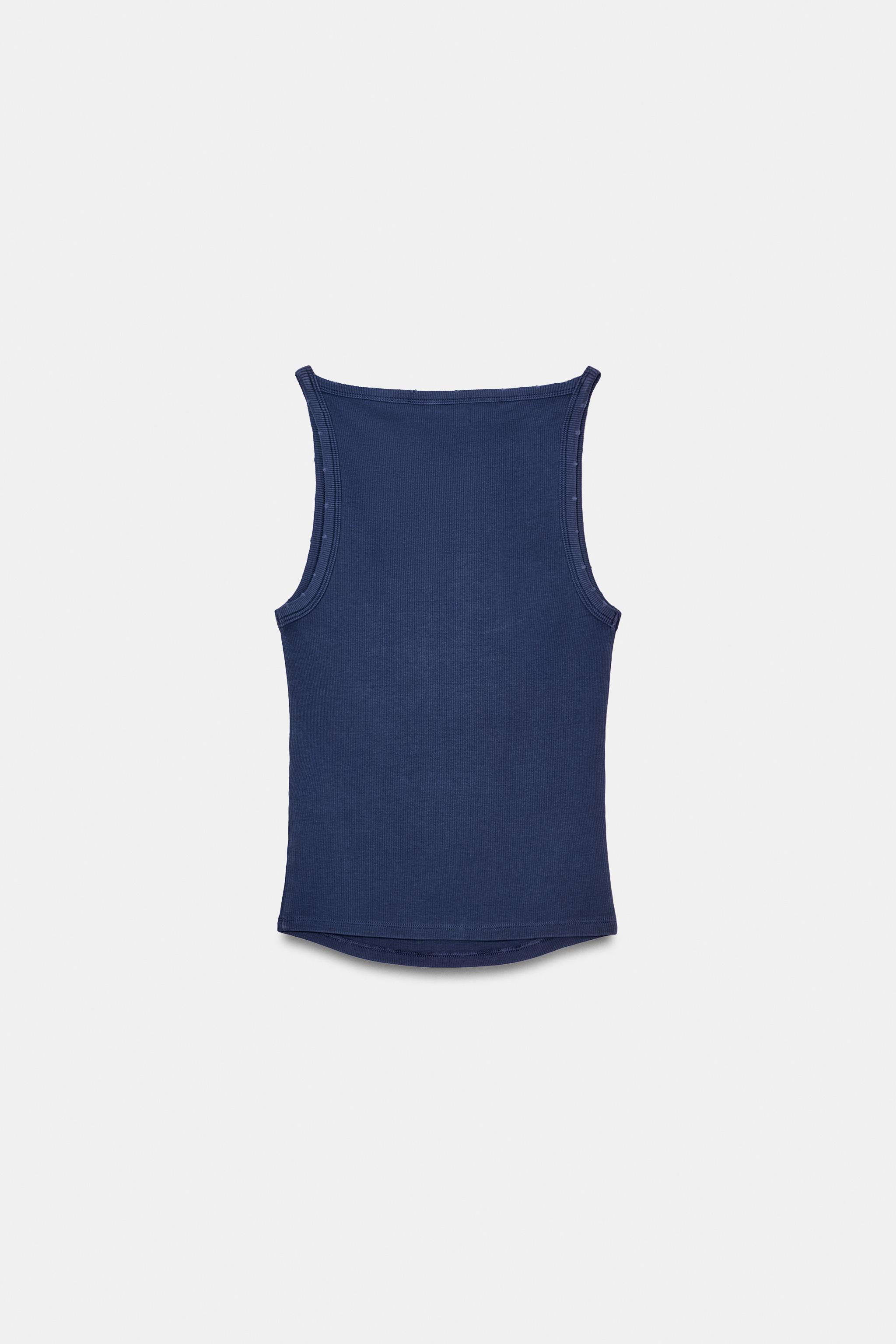 WASHED EFFECT RIB HALTER TOP