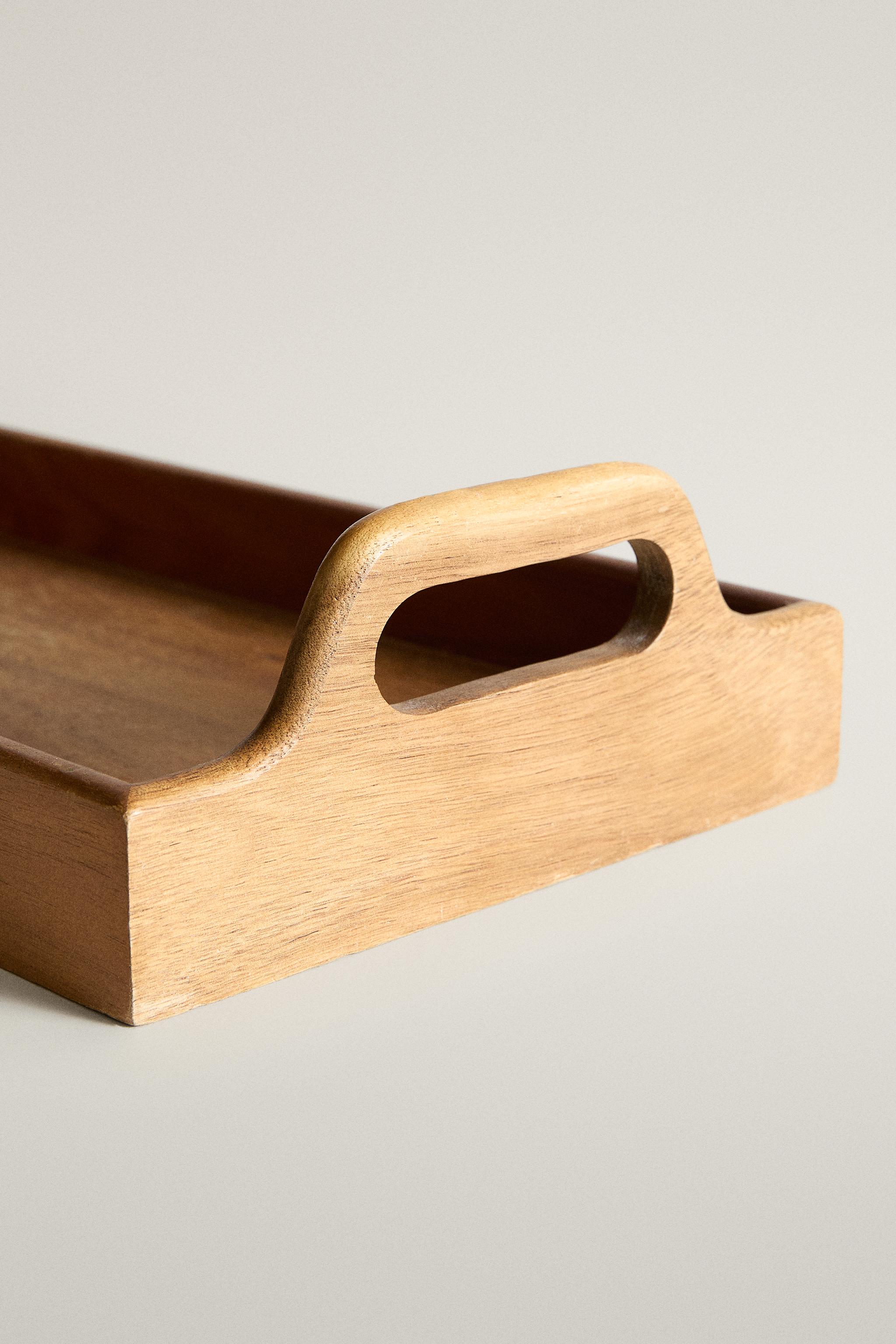 WOODEN TRAY WITH HANDLES