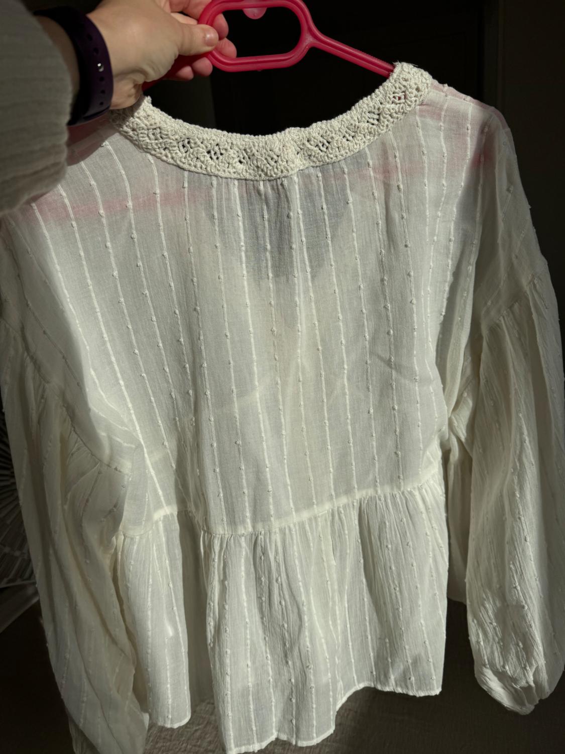 DOTTED MESH CROCHET BLOUSE - Image 2