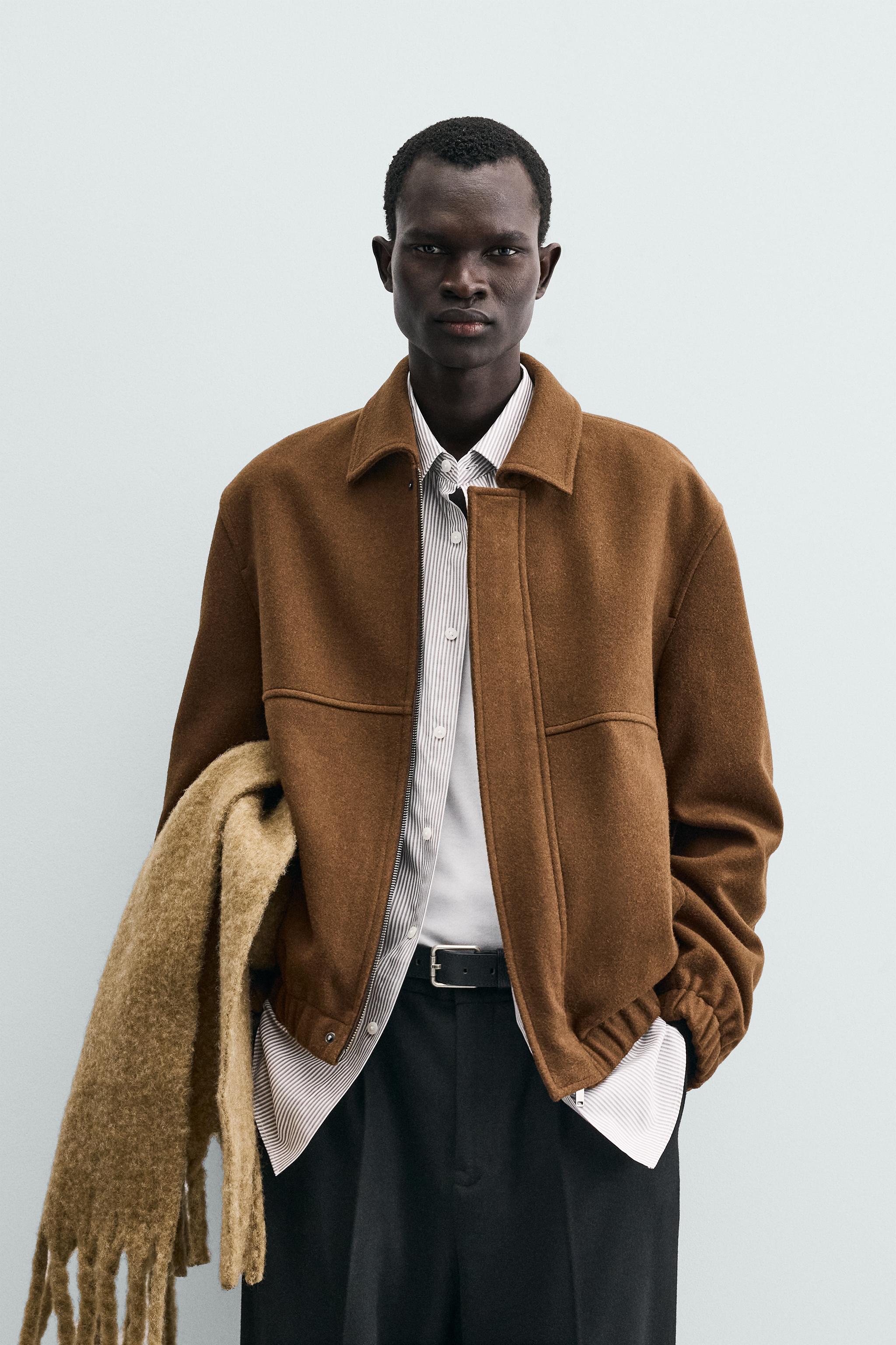 REGULAR FIT WOOL BLEND JACKET - Brandy | ZARA South Africa