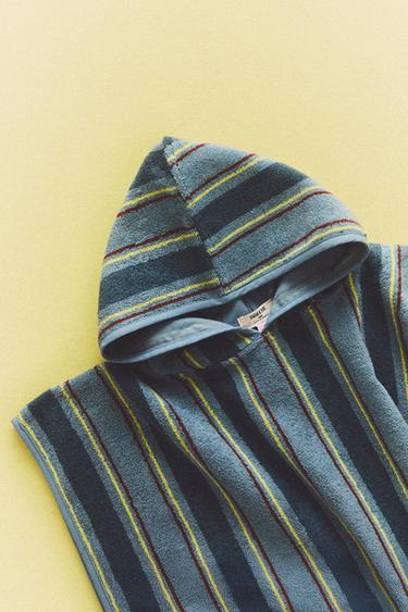 CHILDREN'S STRIPED BEACH PONCHO - Blue by Zara