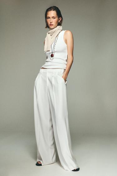 DARTED TROUSERS - Ecru by Zara - Image 0