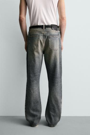 STAINED WASH FLARE FIT JEANS - Ink blue by Zara - Image 3