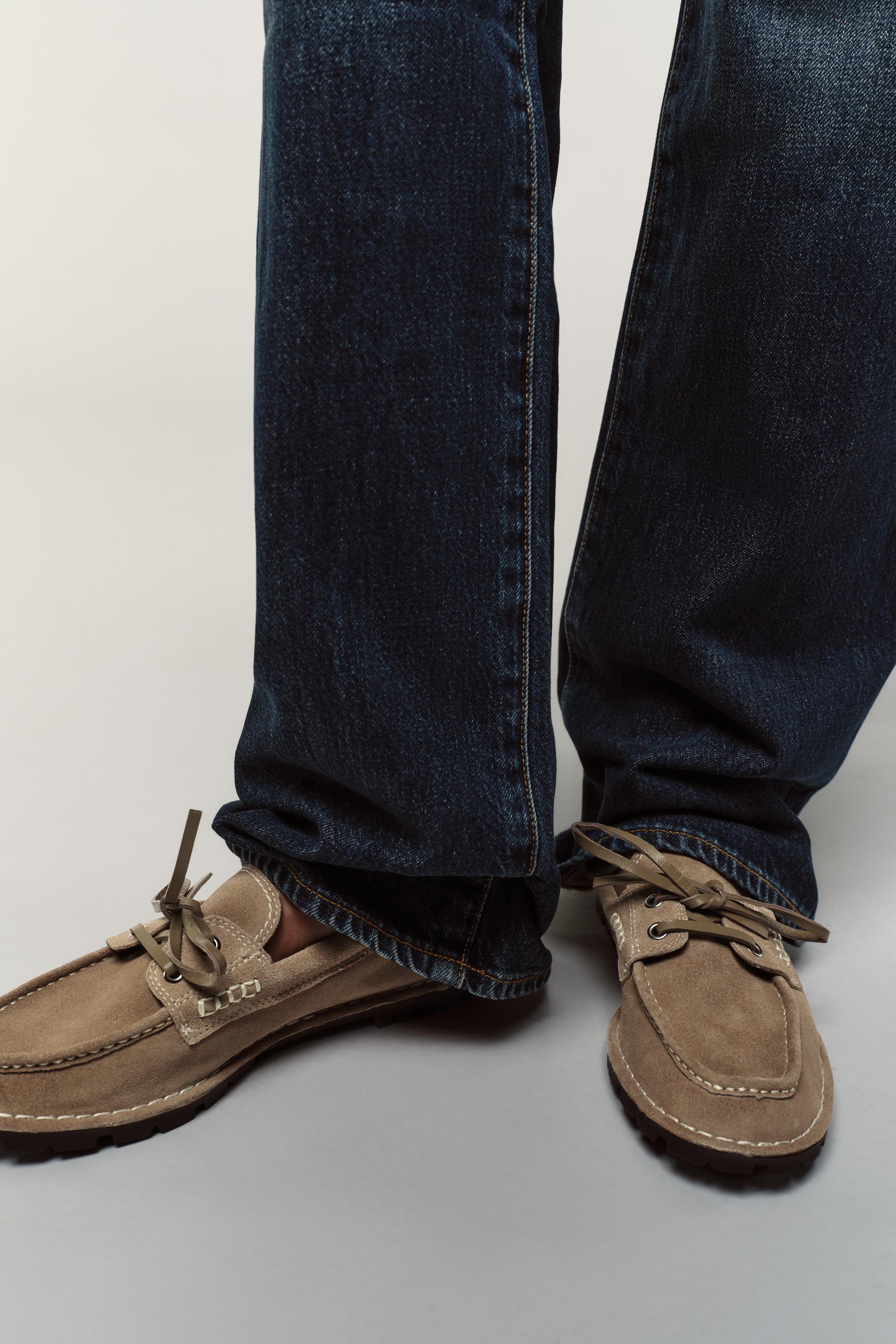 Full Length Brown 船竿 SERRAJE BOAT SHOES WITH SERRATED SOLE - Sandy Brown | ZARA
