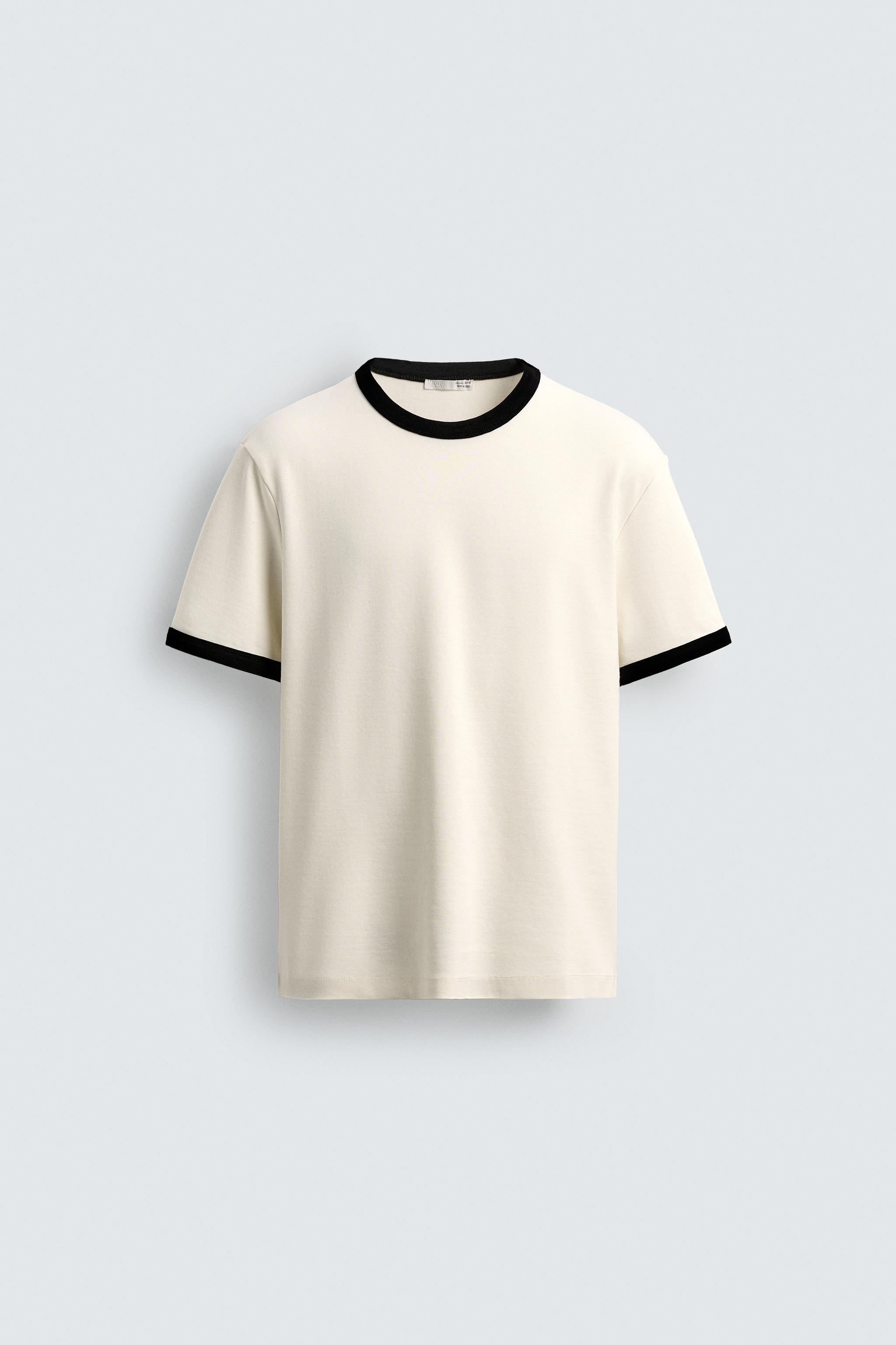 BASIC CONTRAST RIB T-SHIRT