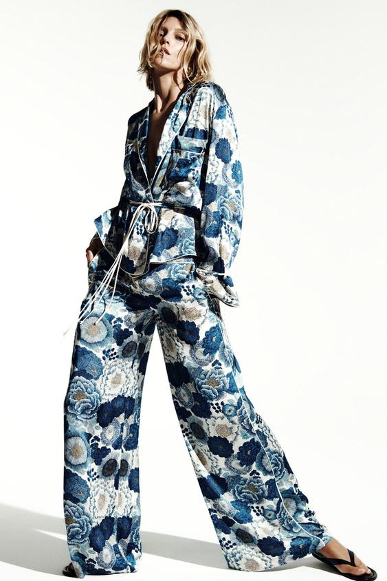 CAMISA FLORES ZW COLLECTION - Azul de Zara - Imagen 0