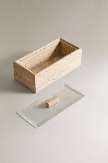TRAVERTINE AND GLASS BOX - Beige by Zara - Image 1
