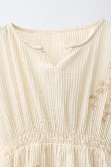 CAFTAN BRODÉ ENTRE-DEUX - Beige de Zara - Image 2