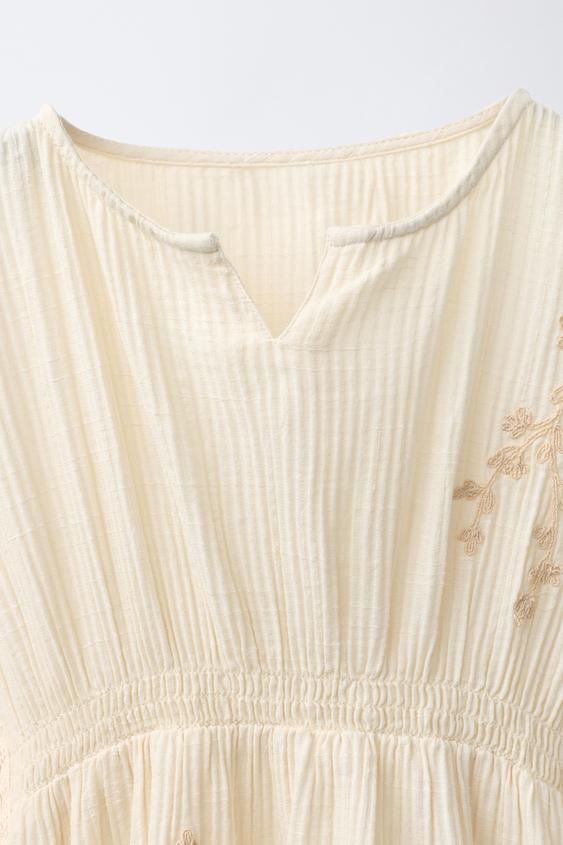 CAFTAN BRODÉ ENTRE-DEUX - Beige de Zara - Image 2