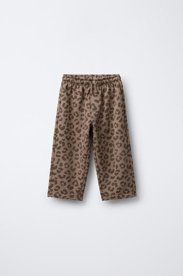 CALÇA DE MOLETOM ANIMAL PRINT - Marrom da Zara