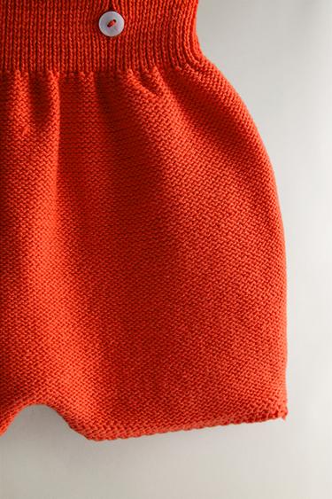 KNIT BABY DUNGAREES - Red by Zara - Image 2