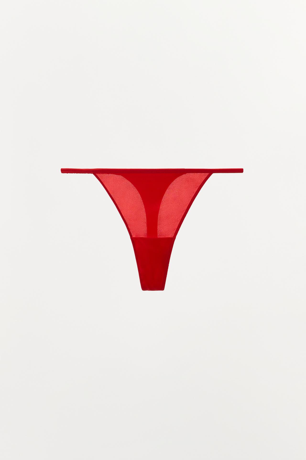 SILK BLEND THONG — Red
