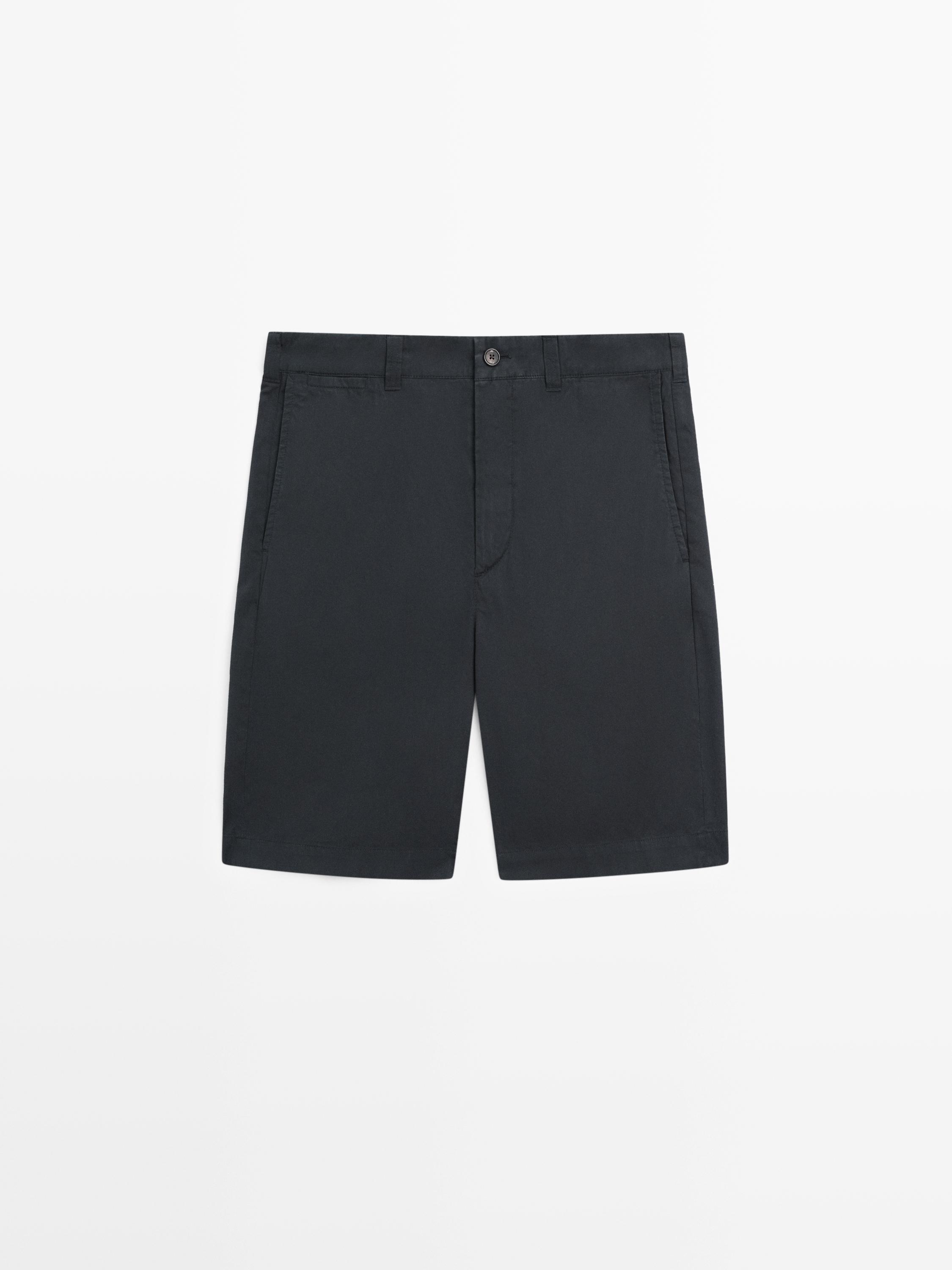 Cotton Bermuda shorts with waist detail