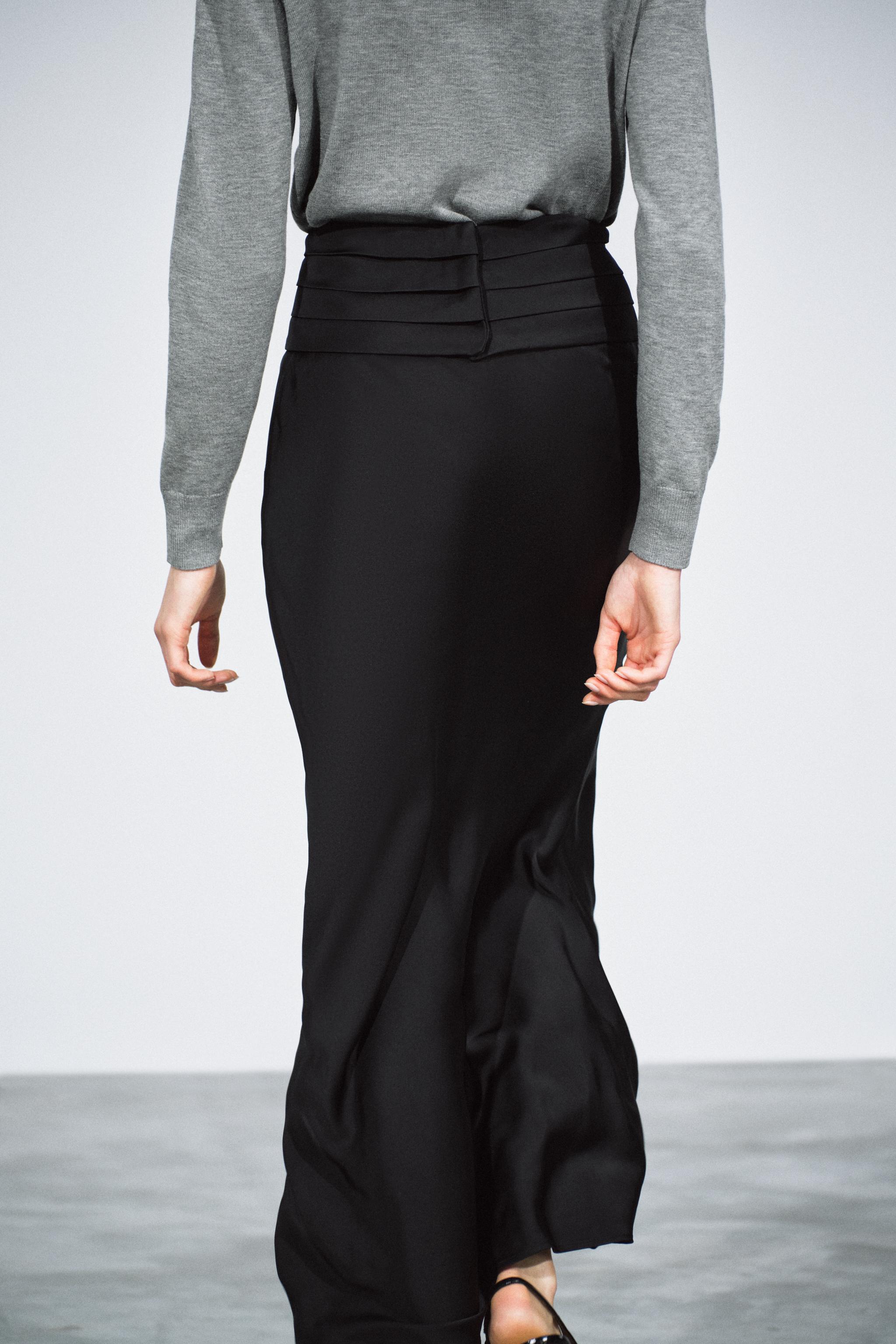 ZW COLLECTION SATIN PENCIL SKIRT - thumbnail 3