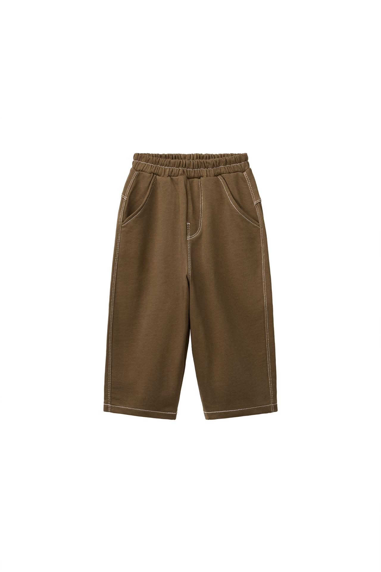CONTRAST TOPSTITCHING PLUSH baggy trousers