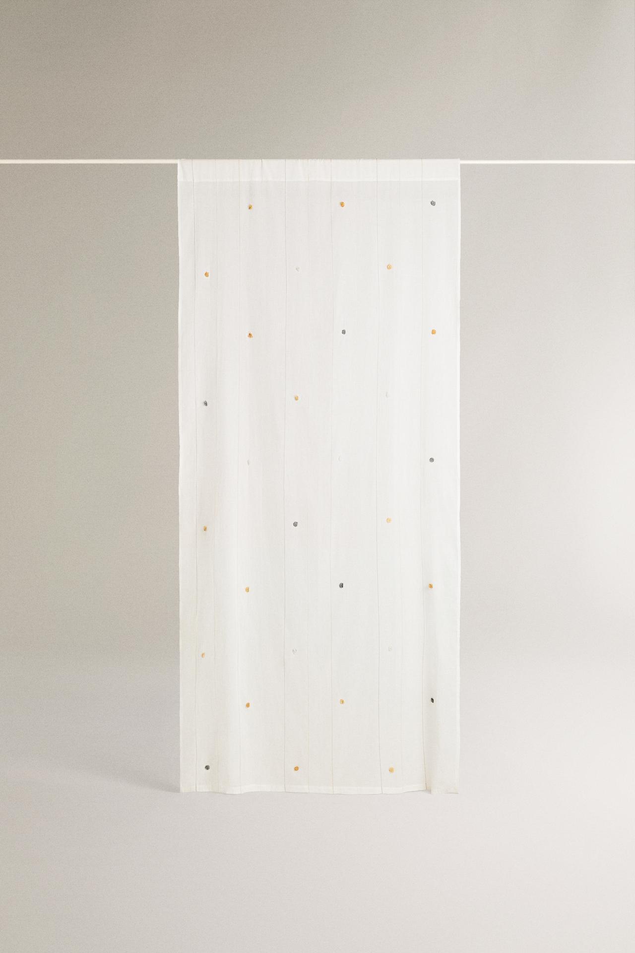 LOW OPACITY TASSEL CURTAIN — Ecru